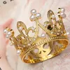 2PCS Cake Crown Kids Crown Tort Birthday Dekoracja Elegancka Topper dla dziewcząt dla dziewcząt Złota Silver2854217