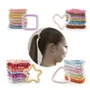 حار بيع شكل جودة عالية الشعر scrunchie سلك الهاتف مرونة hairbands المطاط الفرقة مرونة hairbands الشعر حبل القلب نجمة الثلاثي