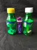 Sprite Water Bottle Glass Bongs Accessories , Glass Smoking Pipes colorful mini multi-colors Hand Pipes Best Spoon glas