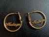 custom name hoop earrings for women luxury designer diy letter earrings customize letters gold hoops jewelry family friends couple6676436