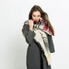 luxury- Plaid Scarves Fashional Grid Tassel Wrap Oversized Check Shawl Tartan Cashmere Scarf Winter Warm Neckerchief Lattice Blankets