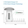 QC 3.0 5 portas USB Hub Charger Dock Station de carregamento com lâmpada LED Carregador rápido de cogumelo