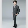 Knappe Double-Breasted Notch Revers Kid Complete Designer Knappe Boy Wedding Pak Boys 'Attire Custom-Made (Jack + Pants + Tie) A02