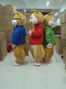 2020 Vendita di fabbrica di sconto Alvin and the Chipmunks Costume della mascotte Chipmunks Cospaly Personaggio dei cartoni animati per adulti Costume da festa di Halloween Carniva