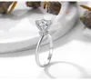 Pierścień Solitaire 925 Sterling Silver Bijou 2CT 8mm CZ Diament Prestiżowy Party Wedding Band Pierścienie Dla Kobiet Bridal Fine Jewelry XR417