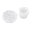 2Pcs Resin Molds Clear DIY Silicone Molds for Resin Soap Baking Wax Epoxy Resin Casting Mold Flower Resin Mold for Candle Maki4281212