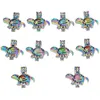 REYOW 5 pièces multicolore dinosaure perle perle Cages parfum huile essentielle diffuseur médaillon pendentif fabrication de bijoux DIY316U