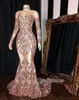Sexy Mermaid Prom Dresses Sheer Long Sleeves Illusion Neck Lace Applique Beaded Floor Length Formal Party Evening Gowns