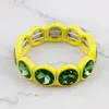 ZWPON 2019 New Faceted Glass Crystal Dot Elastic Bangles Bracelets Paint Metal Base Round Bangles Jewelry Wholesale