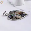 Oceaan strand sieraden paua abalone shell hart hanger regenboog zee shell vrouwen gift 5 stuks