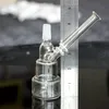 5,5 tum mini Glass Bong Hookahs Vattenrör med kvarts banger nagel 25mm xl platt topp tjock botten 14mm domelös spikrökning