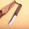 Новое Поступление Выживания Прямой Охотничий Нож Высокоуглеродистой Стали Drop Point Blade Full Tang Ручка Ножи С Кожаной Ножной
