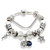 Nieuwe Charm Star Moon Hanger Armband Luxe Designer Verzilverde Originele Box Set voor Pandora DIY White Crystal Beaded Bracelet