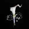 Белый Calla Lilies Bridal Букет Шелковые Цветы Свадебный Букет Натуральное Прикосновение с Жемчугом Подвеска невесты Цветок Ma Ramo de Novia