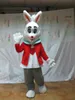 Professionell Custom Red Rabbit Mascot Kostymtecknad Påskkanin Karaktär Kläder Jul Halloween Party Fancy Dress