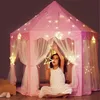 Filhos fofos de hexagon playhouse meninas princesas castelo infantil tocar tenda de bebê bola piscina tipi tenda kids brinquedos