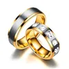 Нержавеющая сталь Алмазная кольцевая полоса обручальное обручальное кольца наборы пара мужчин женщин мода ювелирные изделия 080452