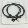 2 PCS New Arrival Couple Bracelet Alloy key Heart Lock Charm Bracelet Handmade Jewelry Rope Bracelet Lovers Gifts for Women