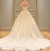 Vintage Off The Shoulder Lace Wedding Dresses 3D-Floral Appliques Pearls Lace-up Back Cheap Bridal Wedding Ball Gowns vestidos de novia 180N