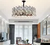 Modern black chandelier lighting crystals lights lustre cristal design rustic round led chandeliers in the living room bedroom LLF283W