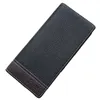 Männer Leder Bifold Credit ID Karten Halter Lange Brieftasche Geldbörse Checkbook Clutch Black