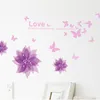 Butterfly Flower Living room bedroom Removable Wall Stickers Decals Wallpaper Decoration