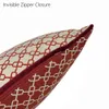 Texture moderna Jacquard Catene piccole rosse beige Fashion Federa per cuscino Divano Sedia Regalo Decorazioni per la casa Fodera per cuscino lombare 30x50 cm Vendita b316k