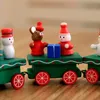 クリスマスの木製の電車の子供たちクリスマスインテリジェンス木鉄鉄道玩具キャリッジ木製テーブルデスクトップの装飾品メリークリスマスおもちゃ