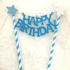 Yoriwoo Happy Birthday Cake Topper Flagge Banner Cupcake Toppers 1. Geburtstag Party Dekorationen Kinder Baby Dusche Kuchen Dekorieren1