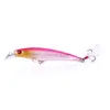 Hengjia 100 UNIDS Marca de Grado Superior Luminoso Minnow wobbler 9 CM 8 g cebo duro señuelos de pesca de plástico conjunto con anzuelos y plumas de pesca de carpa (MI094)