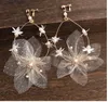 Korean bridal headdress XianMei nude silk gauze gold powder flower hairpin wedding dress accessories