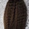 10 "-26" mongol crépus cheveux raides grossier yaki Remy boucle Micro anneau cheveux 100g 100% Extensions de cheveux humains Capsule kératine perle