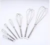 Wholesale 5 inch Kitchen Egg Frother Milk Beater Blender 5 Sizes Stainless Steel Whisk Mixer Egg Beater Kitchen Stirring Tool WY088