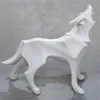 Resin Abstract Totem Wolf Dog Sculpture Figurine Craft Home Table Decoration Geometry Resin Wildlife Dog Figurine Craft