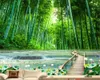 beibehang behang 3d wallpaper custom bamboo forest still flower small road green background fresh TV papel de parede wallpaper