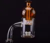 Hot Selling 25mm XL Flat Top Quartz Banger Cyclone Carb Cap Terp Pearl 4mm Botten Man Kvinna Joint för DAB Rig