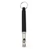 Pet Supplies Dog Training Tube de sifflet à ultrasons nickelé noir et argent avec porte-clés Gadget de dressage de chien 0,9 * 8,0 cm