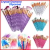 Makeup Brush Set Cosmetics Brushes Crystal Diamond Handle Foundation Eye Shadow Borstes 20 PCS Eye and Face Brush Maange Brushes Make Up Kit