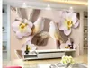 Sfondi 3d personalizzati decorazioni per la casa Foto carta da parati murales 3D stereo farfalla orchidea uccello in rilievo TV sfondo muro papel de parede