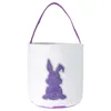 Sac à main personnalisé en forme de lapin de pâques, joli panier de pâques en toile à paillettes, cadeau d'œufs de bonbons, pour cadeaux de fête de pâques, YD0493