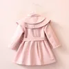 Nieuwe Casual Baby Girl Trench Coat Europees Solid Katoen Trench Jacket voor Meisjes Kinderen Kinderen Bovenkleding Jas Kleding