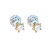 Bling-Bling ! Ins – boucles d'oreilles de luxe double face de styliste, jolies et mignonnes, avec strass, boule de diamants, perles, pour femmes et filles