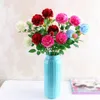 Şakayık Sahte Çiçekler Gül Yapay Çiçek Gerçek Dokunmatik Malzeme Yapay Çiçek Düğün Buket Sevgililer Günü Hediyesi 16 Tasarımlar BT95