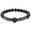 Hommes/crâne/acier/pierre/perles/luxe/bracelets pour hommes couronne cz zircon homme bracelet homme bijoux saint valentin cadeau