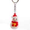 아이 소년 소녀 크리스마스 선물 만화 열쇠 고리 3D 펜던트 PVC 소재 눈사람 산타 클로스 아버지 크리스마스 Reindear 곰