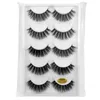 G800 13-15mm 5 paia 3D FALSO Ciglia di visone Lunghe ciglia di visone finte Ciglia 3D Mano Make Full Strip Lashes