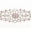 Partihandel - Designer Luxury Super Glittering Hollow Golden Full Rhinestone Diamond Crystal Flower Choker Statement Halsband för kvinna