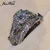 choucong luxe vrouwelijke grote unieke diamanten ring wit goud gevulde sieraden vintage trouwring set belofte verlovingsringen voor WOM213D