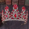 Luxe gouden kristal kralen bruids tiara's en kronen traan rhinestone diadeem hoofddeksel haar sieraden bruiloft haaraccessoires