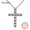 YHAMNI 100% 925 Sterling Zilver Kruis Christian Jesus Sieraden Luxe Cubic Zirkoon Cross Hanger Ketting voor Dames Gift DZ005